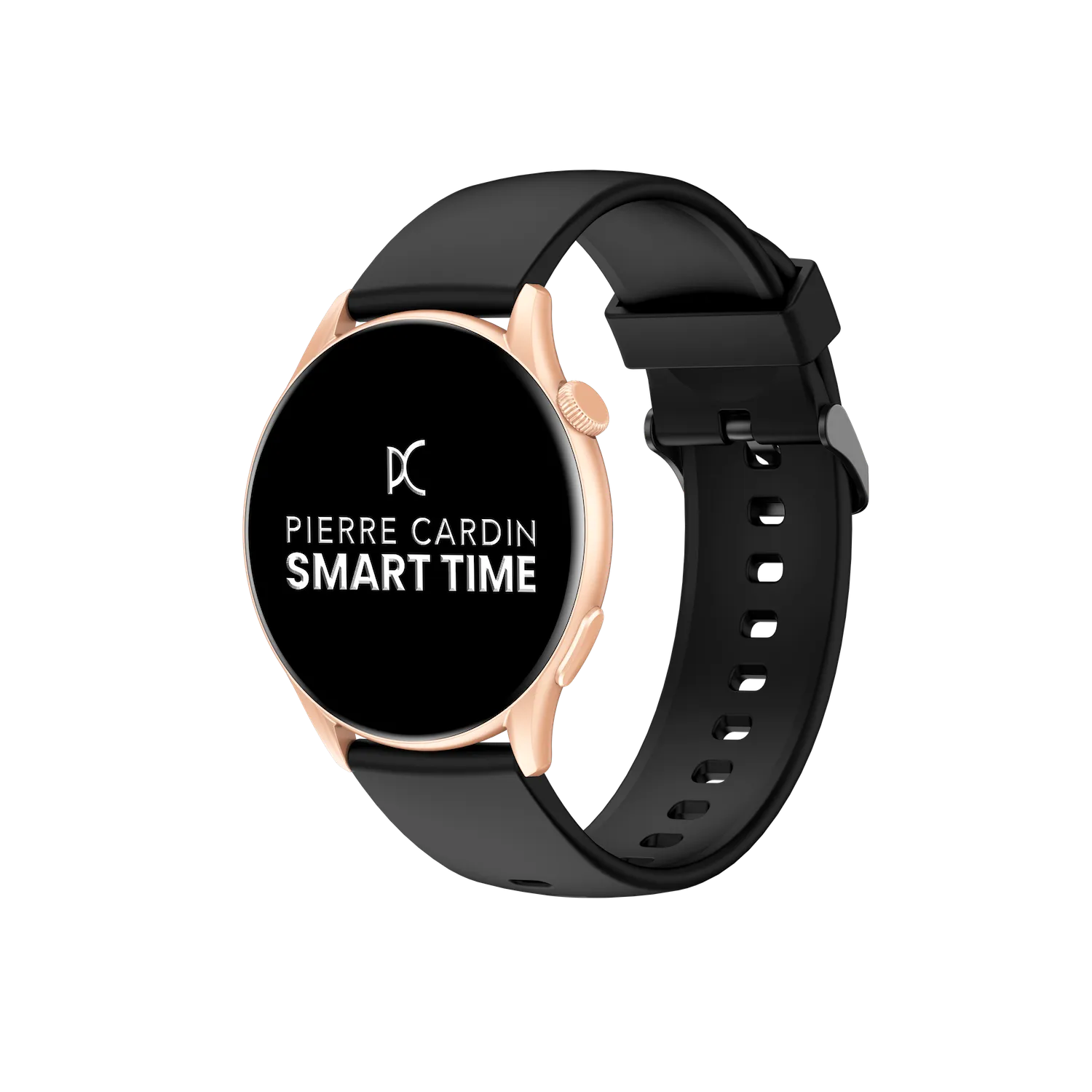 Montre Connectée 1.43" AMOLED Rosegold Case with Black Rubber Strap