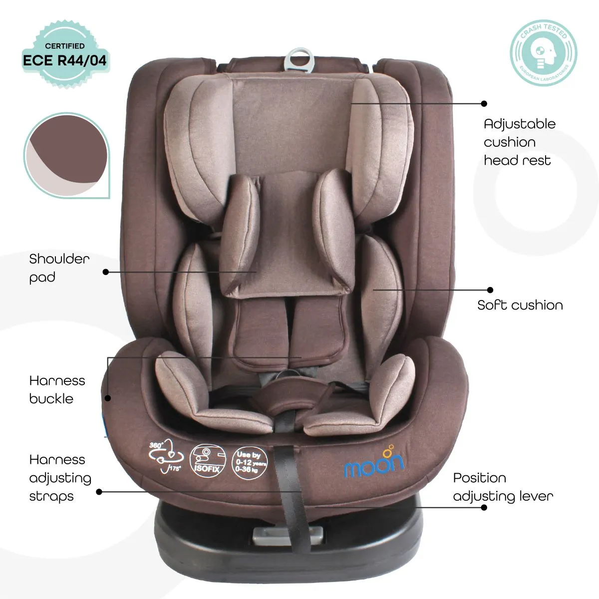 Moon Rover Car Seat Brown