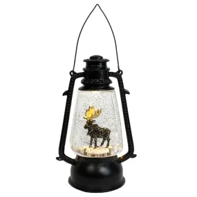 Moose LED Hurricane Lantern Snow Globe