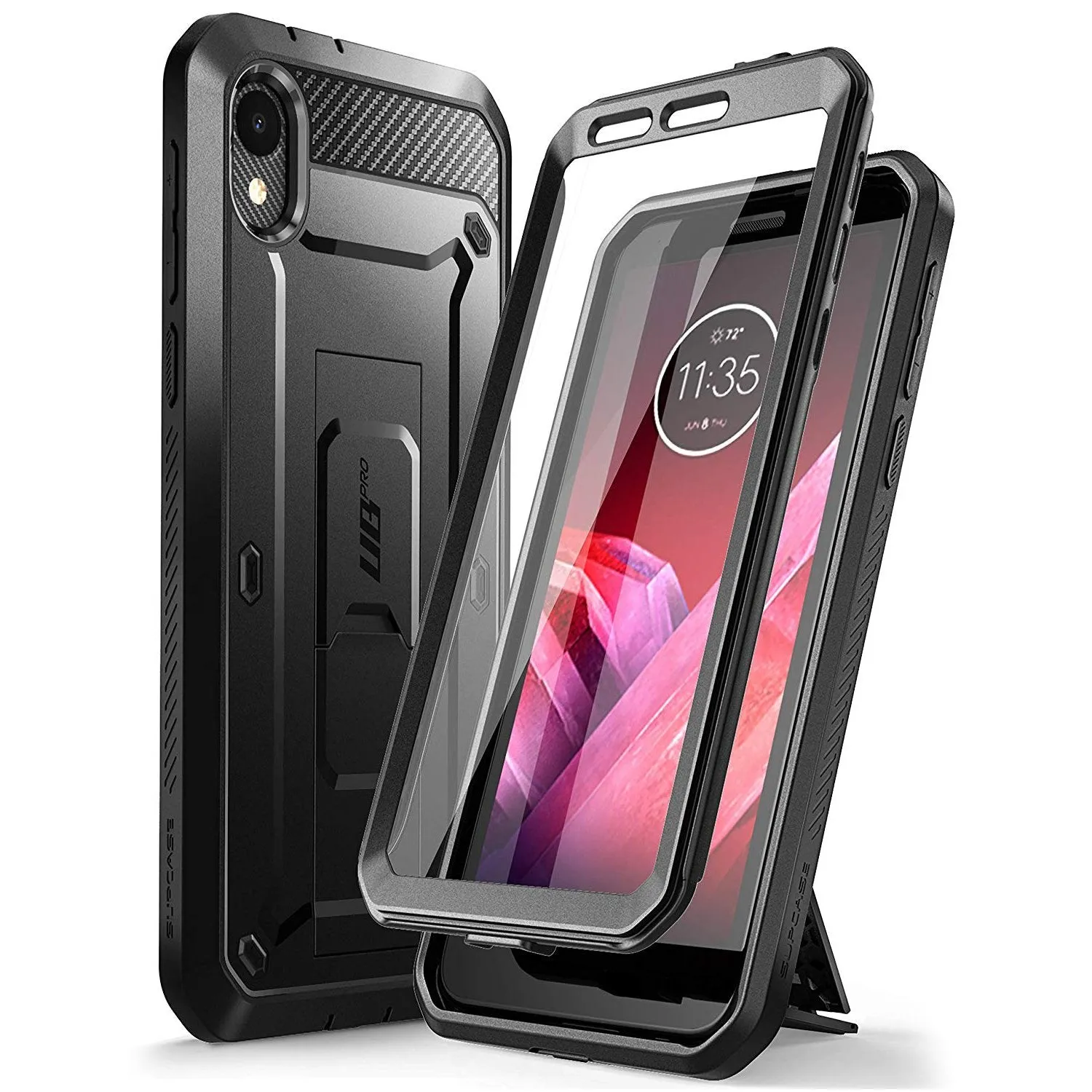 Moto E6 Unicorn Beetle Pro Rugged Holster Case-Black