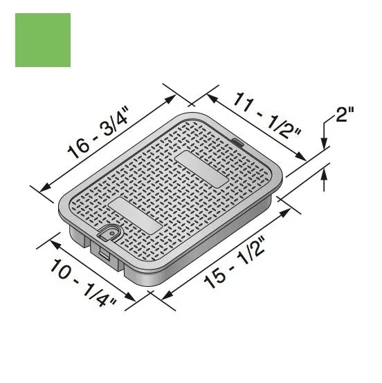 NDS - 113C - Standard Series 12"x17", Overlapping Lid, Green