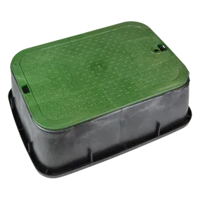 NDS - 115TBC - STD 14"x19"x6" Tapered Box and Overlapping Lid Black Body / Green Lid