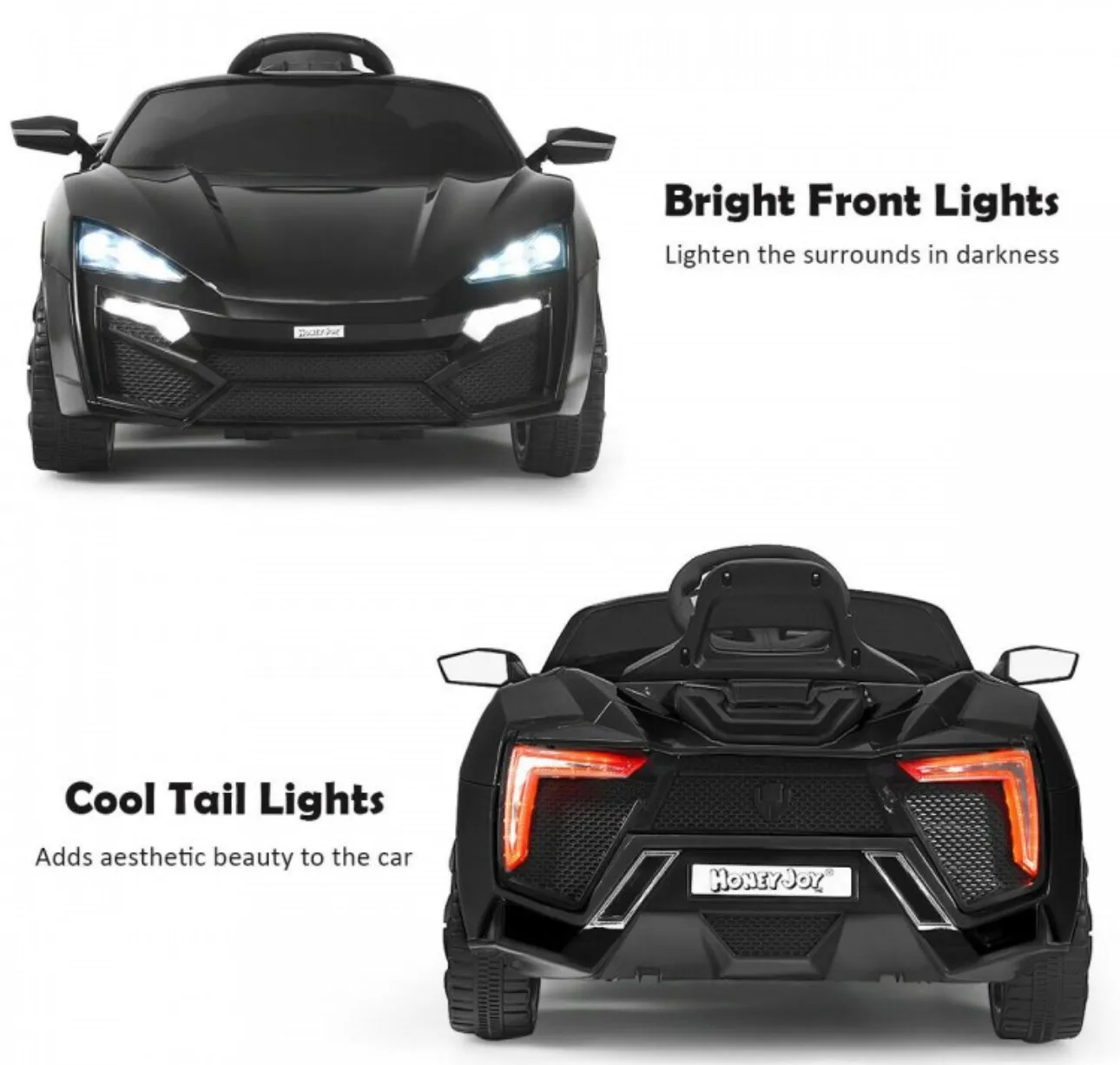 New 2025 McLaren Style 12V Ride On Car 1 Seater | LED Lights | Cool Open Doors | Seatbelt | Big Seat | Push To Start | Music | Remote