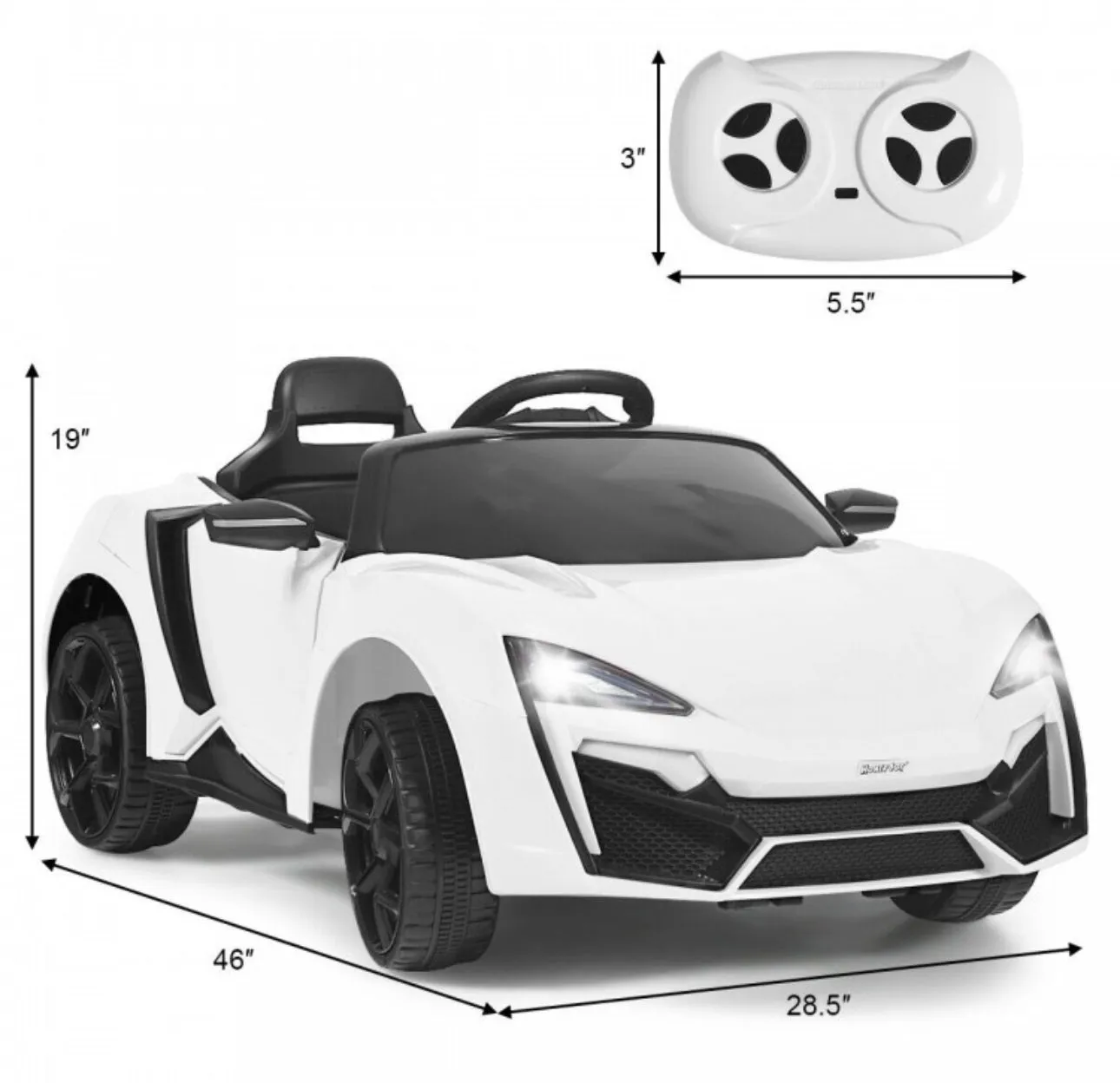 New 2025 McLaren Style 12V Ride On Car 1 Seater | LED Lights | Cool Open Doors | Seatbelt | Big Seat | Push To Start | Music | Remote