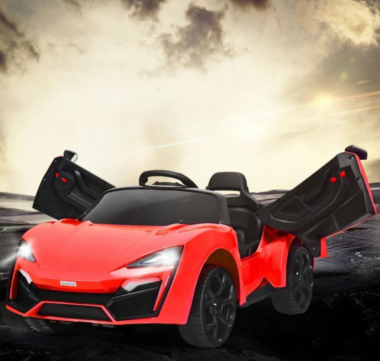 New 2025 McLaren Style 12V Ride On Car 1 Seater | LED Lights | Cool Open Doors | Seatbelt | Big Seat | Push To Start | Music | Remote