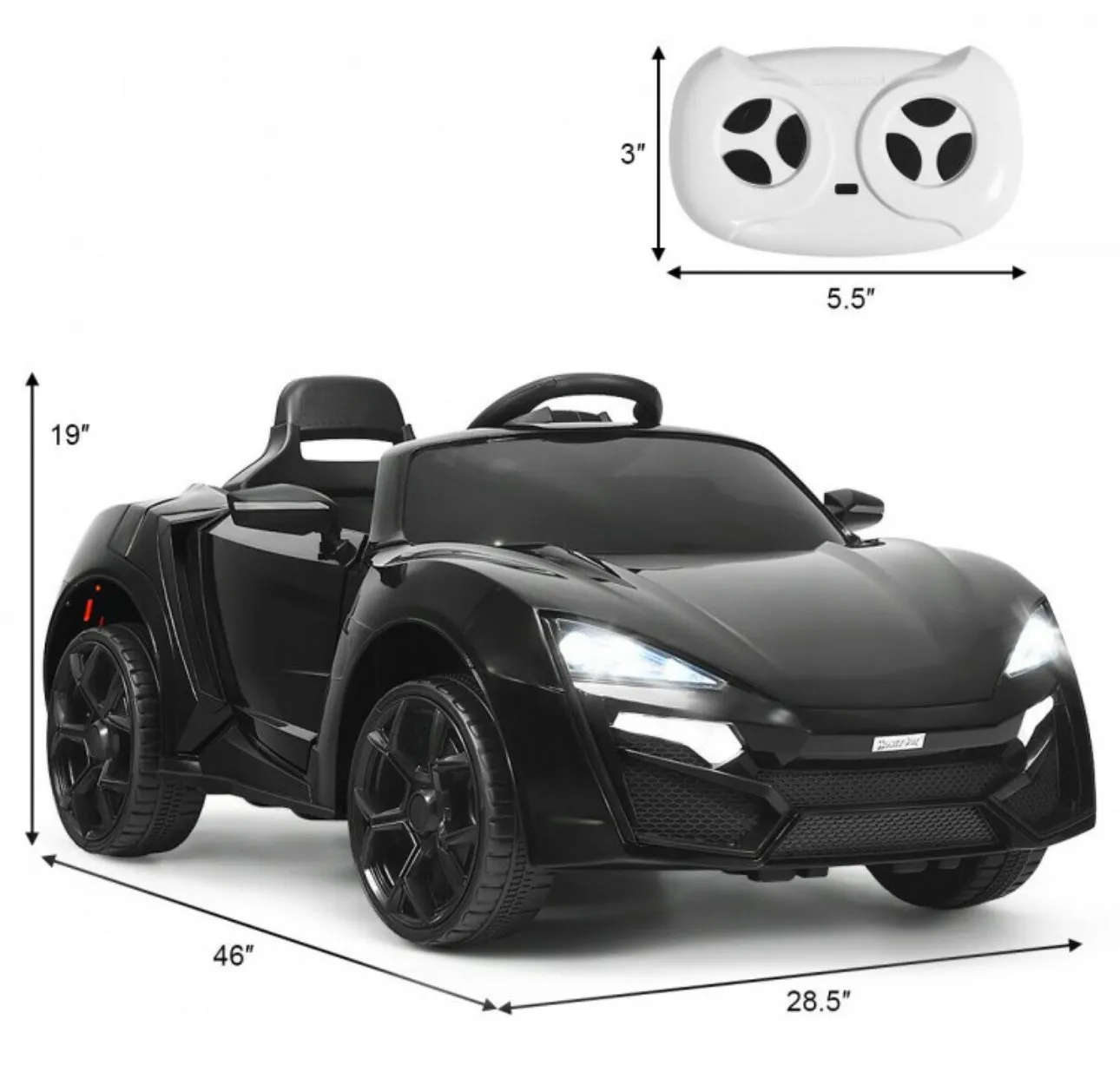 New 2025 McLaren Style 12V Ride On Car 1 Seater | LED Lights | Cool Open Doors | Seatbelt | Big Seat | Push To Start | Music | Remote