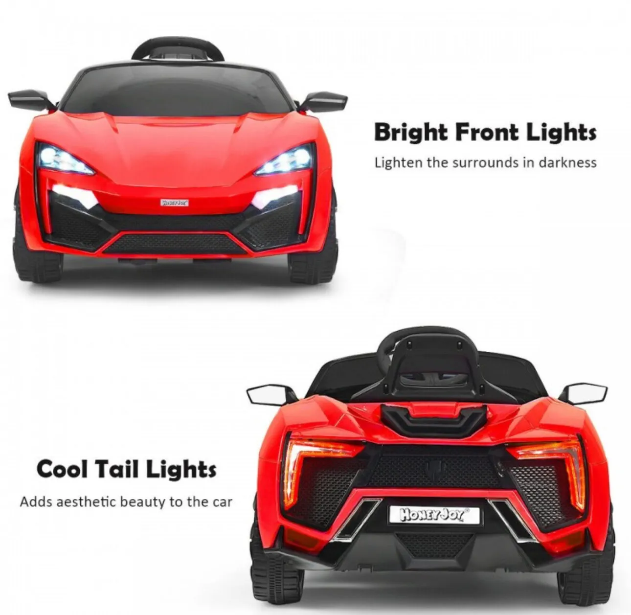 New 2025 McLaren Style 12V Ride On Car 1 Seater | LED Lights | Cool Open Doors | Seatbelt | Big Seat | Push To Start | Music | Remote