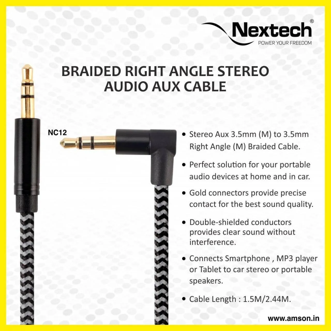 Nextech Aux Cable 2.4M braided NC12L