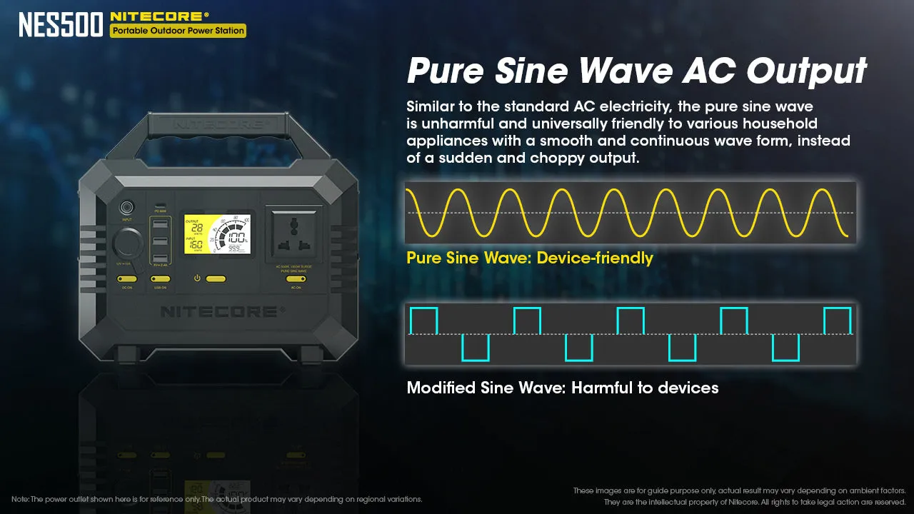 Nitecore NES500 | Portable Power Station 500W AC, 518Wh