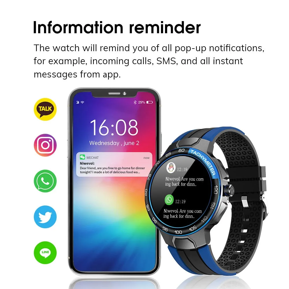 Niwevol Sports Smart Watch Men Multisport Mode IP68 Waterproof Custom Dial Smartwatch for Android IOS Heart Rate Fitness Watches