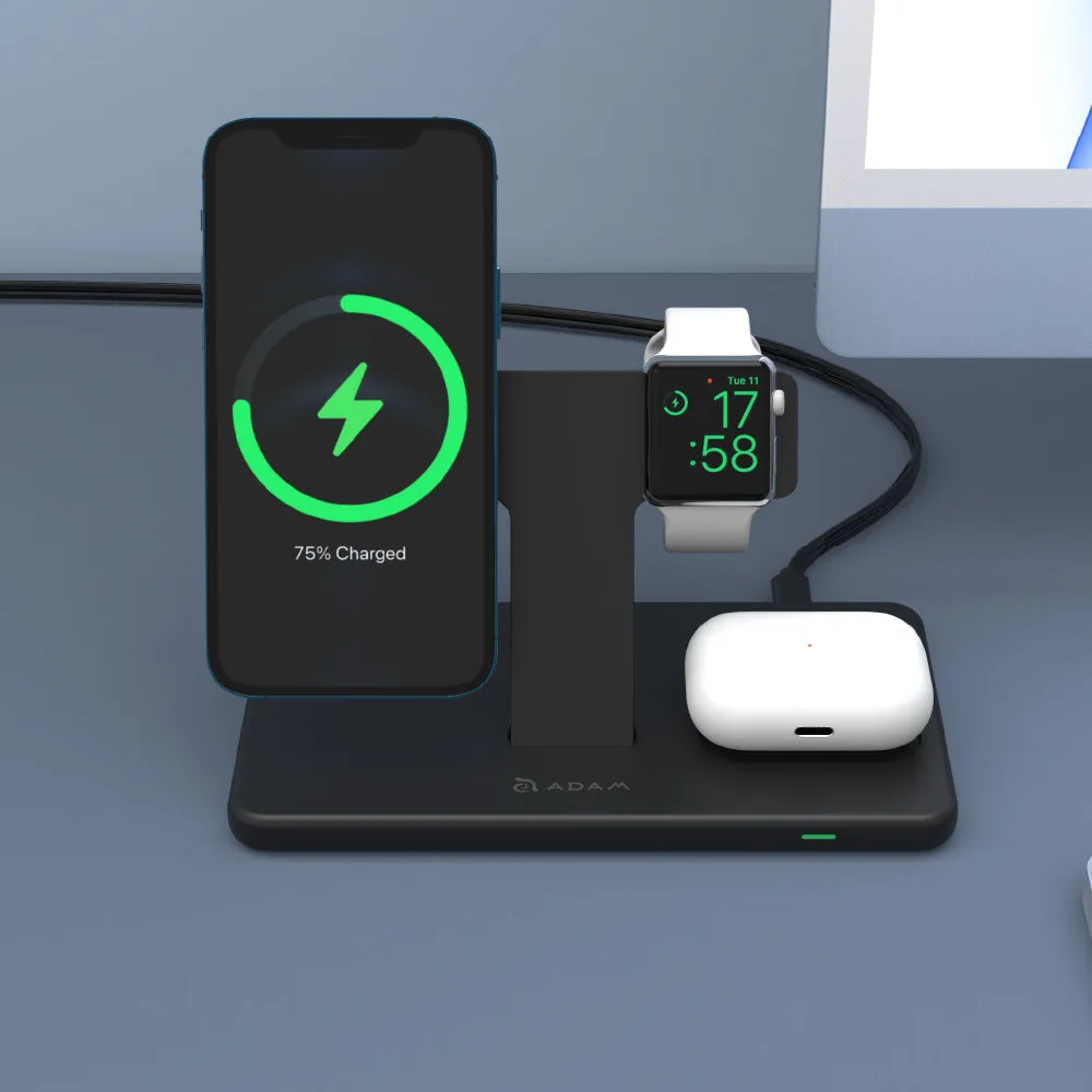 OMNIA M3 Magnetic 3-in-1 Wireless Charging Station   OMNIA A1 Apple Watch Magnetic Wireless Charger