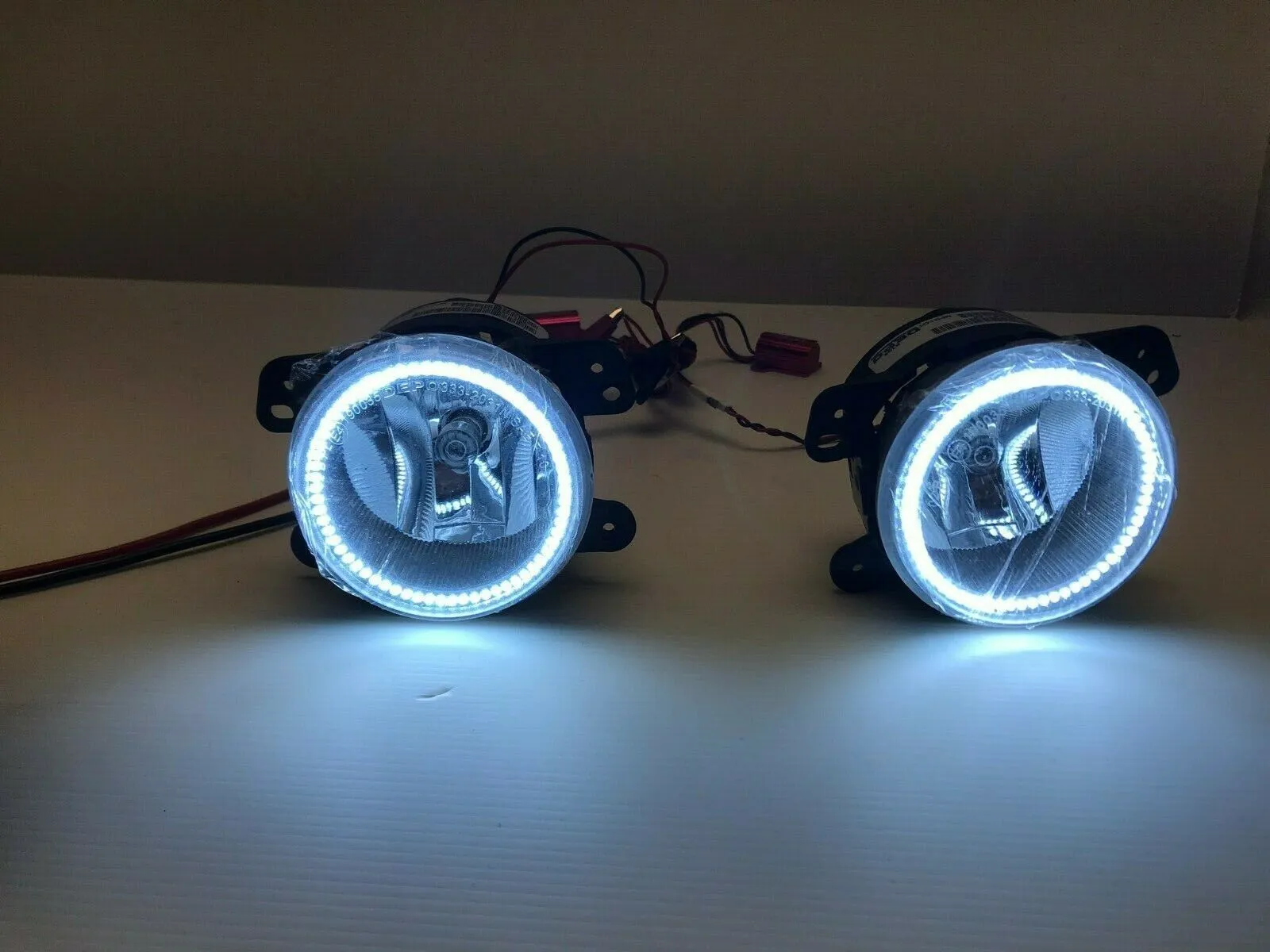 ORACLE 11-14 Dodge Charger / 10-15 Jeep Wrangler JK White LED Halo Fog Lights - CLEARANCE