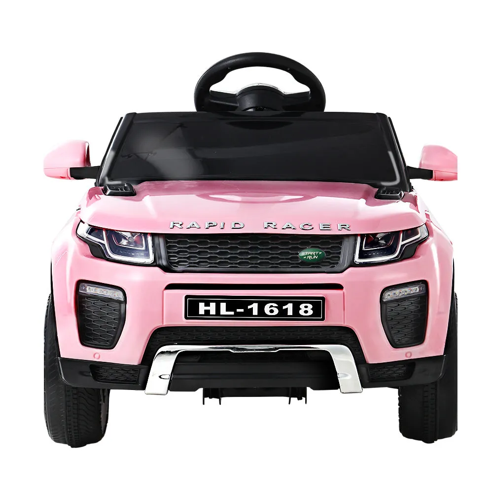 Pink 12V Kids Ride On Car, Remote, Music, Twin Motors - Rigo