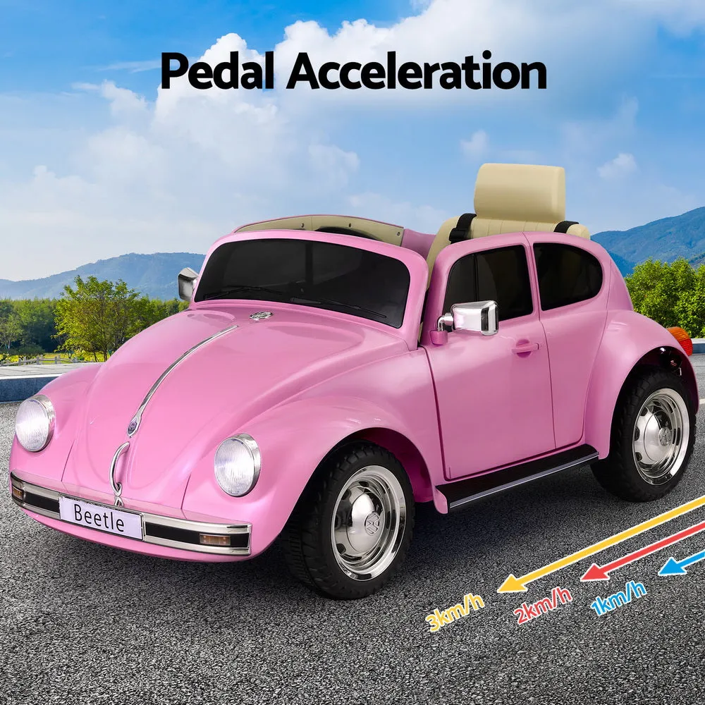 Pink 6V Kids Electric Ride On Car, Remote Control, Volkswagen