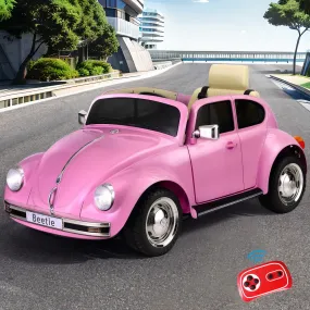 Pink 6V Kids Electric Ride On Car, Remote Control, Volkswagen