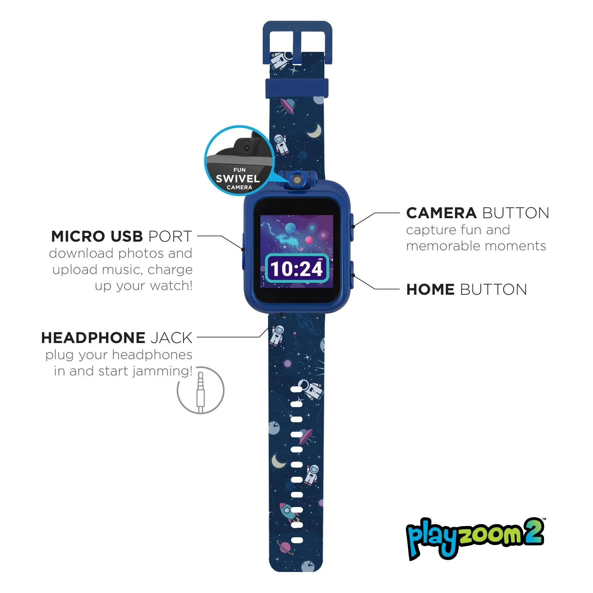 PlayZoom 2 Kids Smartwatch: Navy Space Print