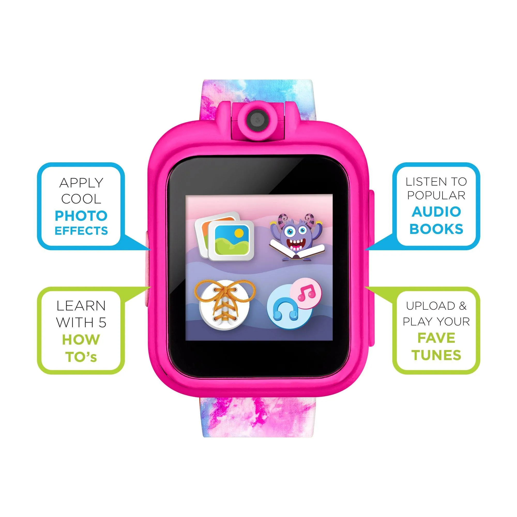 PlayZoom 2 Kids Smartwatch: Pink, Blue, Yellow Tie Dye