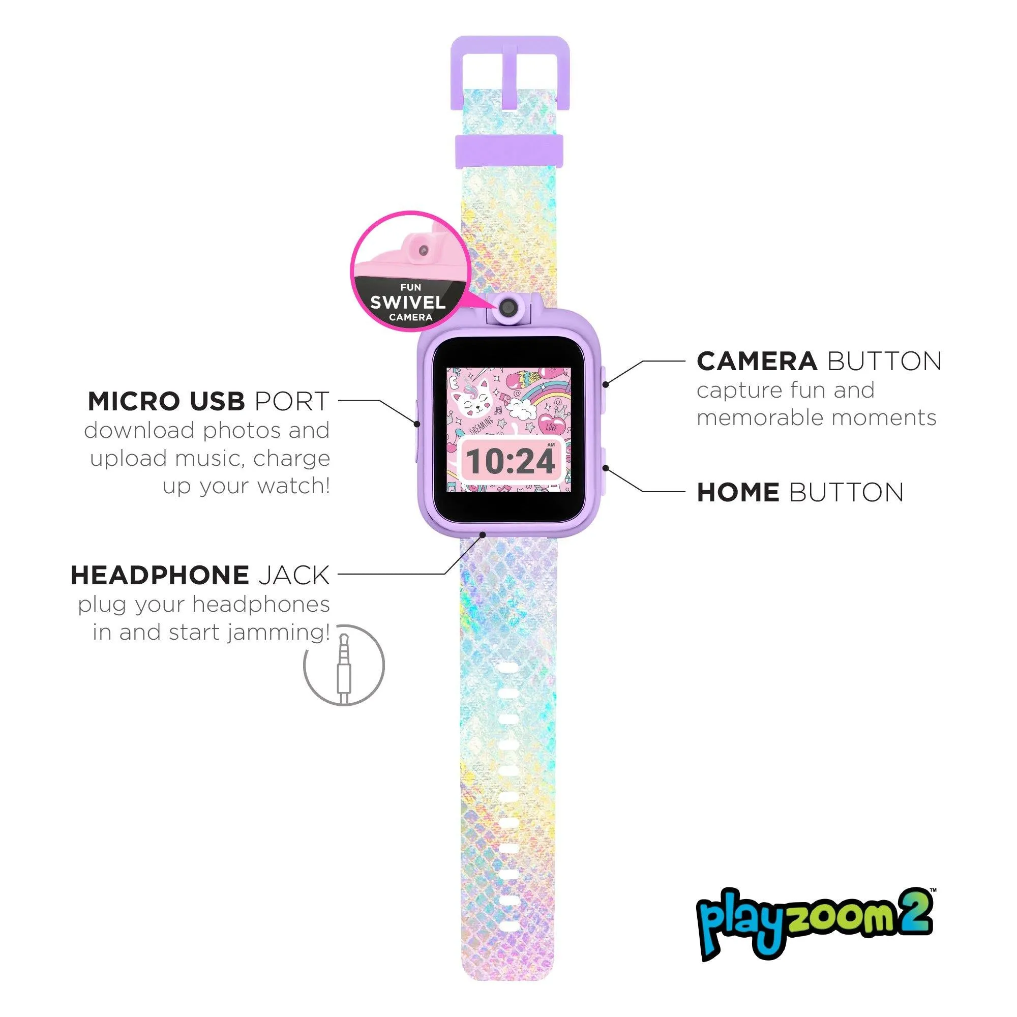 PlayZoom 2 Kids Smartwatch: Textured Holographic