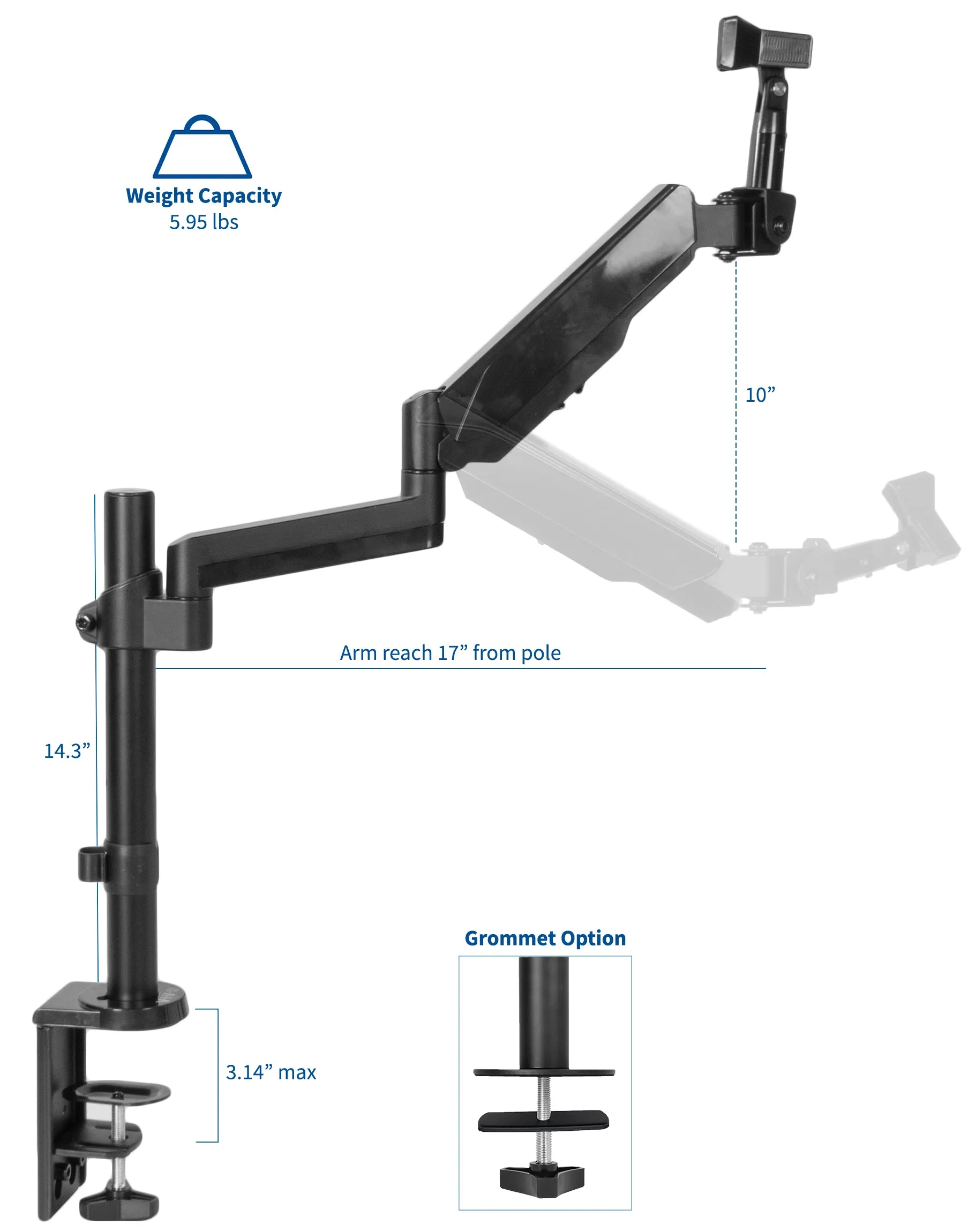 Pneumatic Arm Microphone Desk Mount