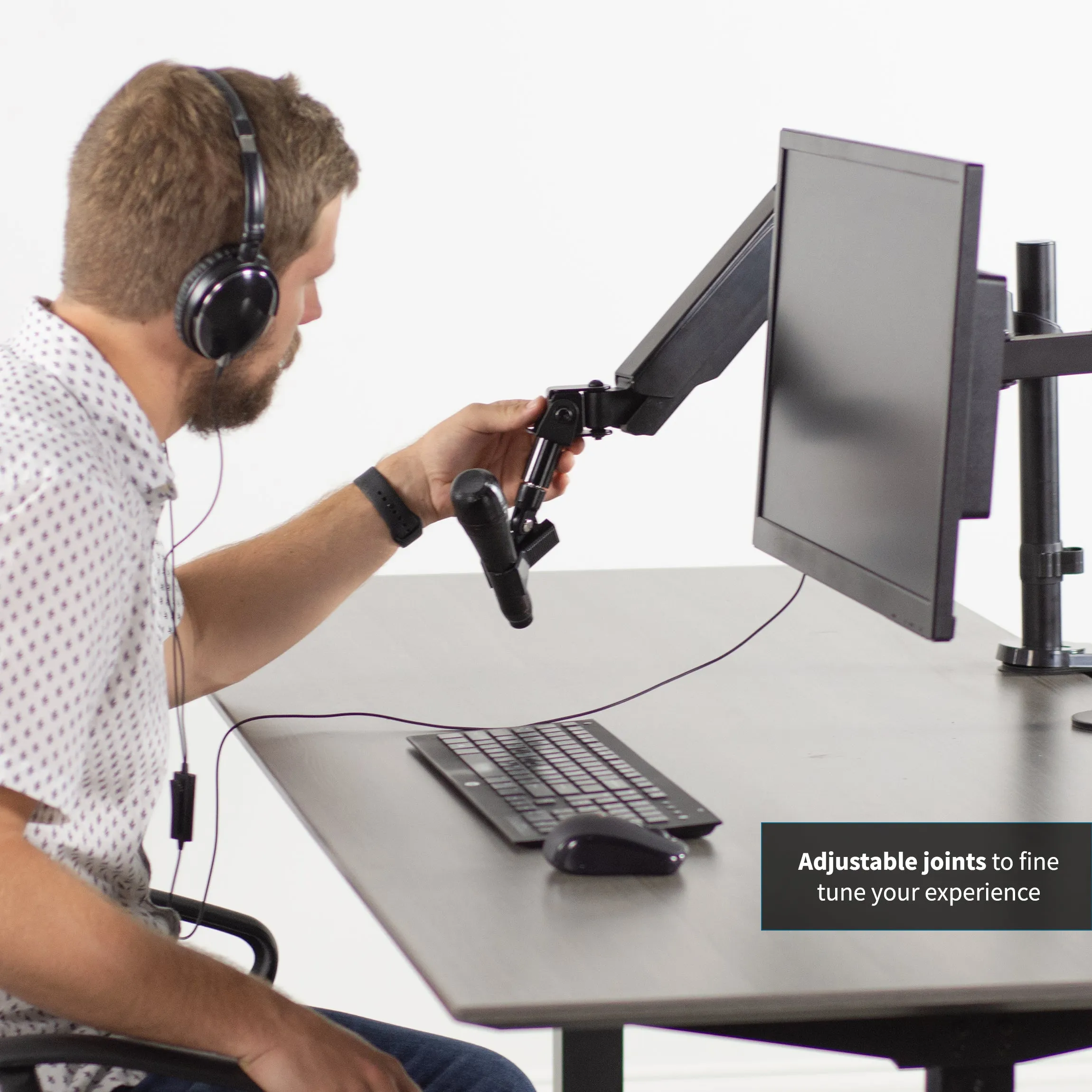 Pneumatic Arm Microphone Desk Mount