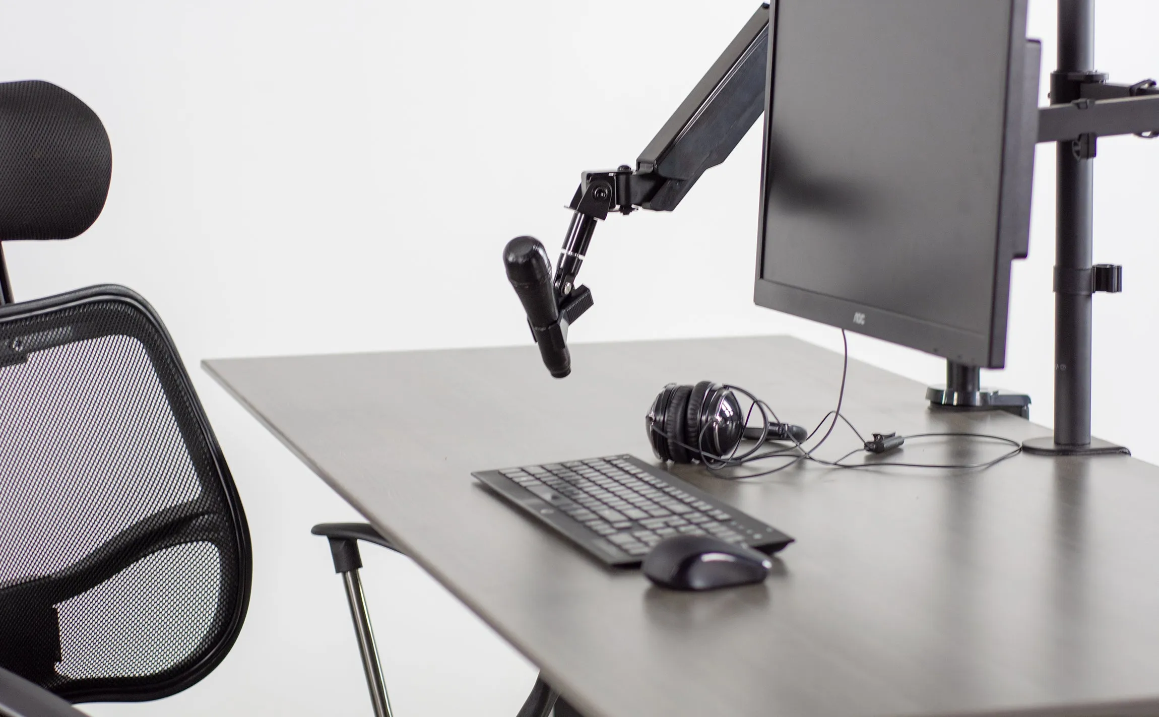 Pneumatic Arm Microphone Desk Mount