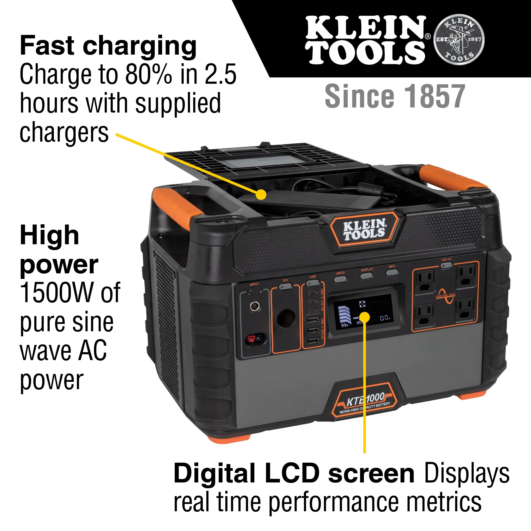 Power Station - Klein Tools Portable 1500W Power Station, KTB1000