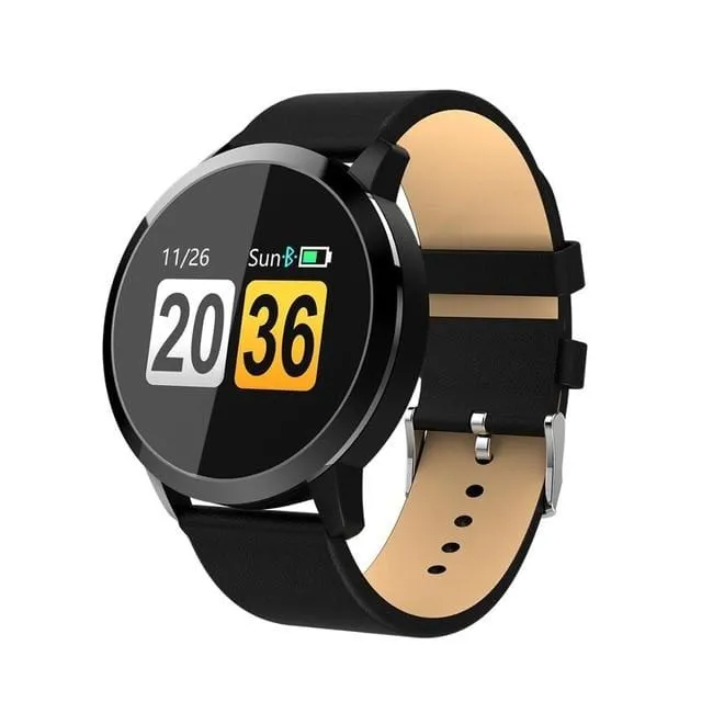 Q8 Smartwatch OLED Color Screen Fitness Tracker Heart Rate Blood Pressure Oxygen