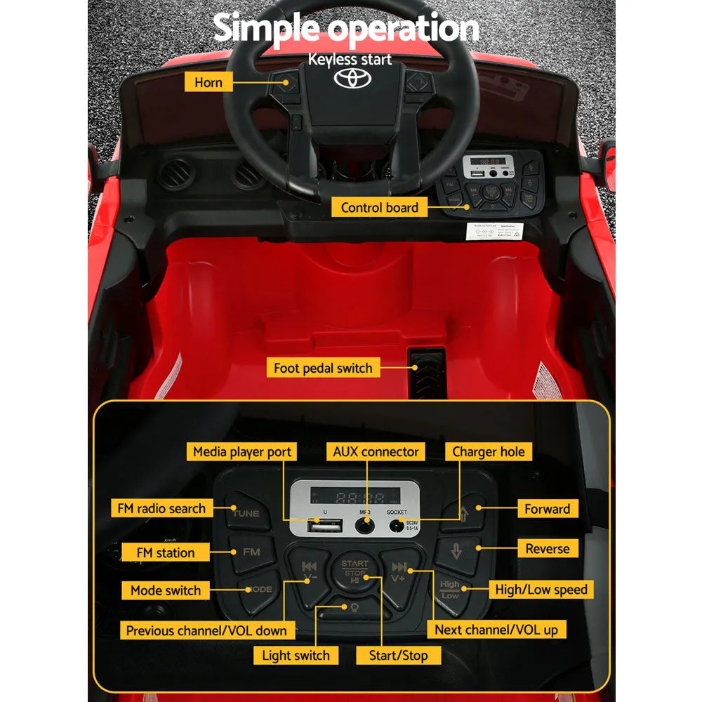 Red 12V Electric Ride-On Toyota Tacoma Car w/ Remote, MP3 - Toyota