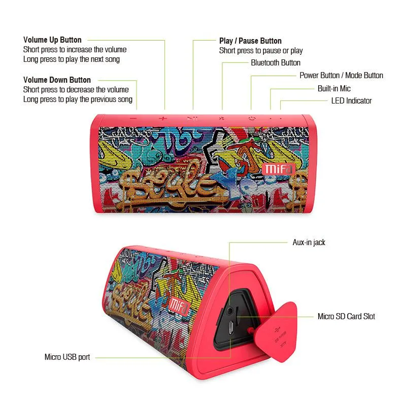 Red-Graffiti  Wireless Bluetooth Outdoor Speaker