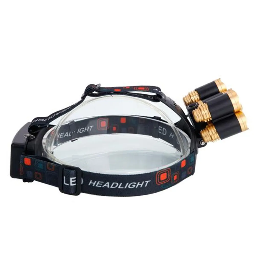 REDCOLOURFUL 90 Degree Adjustable Rechargeable Headlamp Flashlight Black