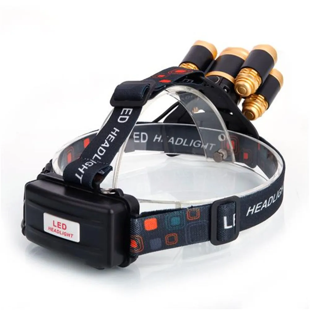 REDCOLOURFUL 90 Degree Adjustable Rechargeable Headlamp Flashlight Black