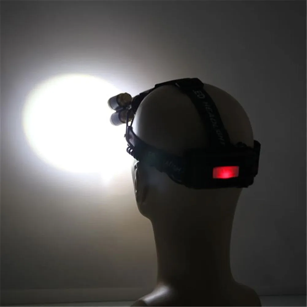 REDCOLOURFUL 90 Degree Adjustable Rechargeable Headlamp Flashlight Black