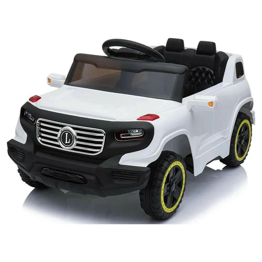 Ride on Car with 35W 6V 7AH Battery Children Car Pre-Programmed Music and Electric Car Remote Control White