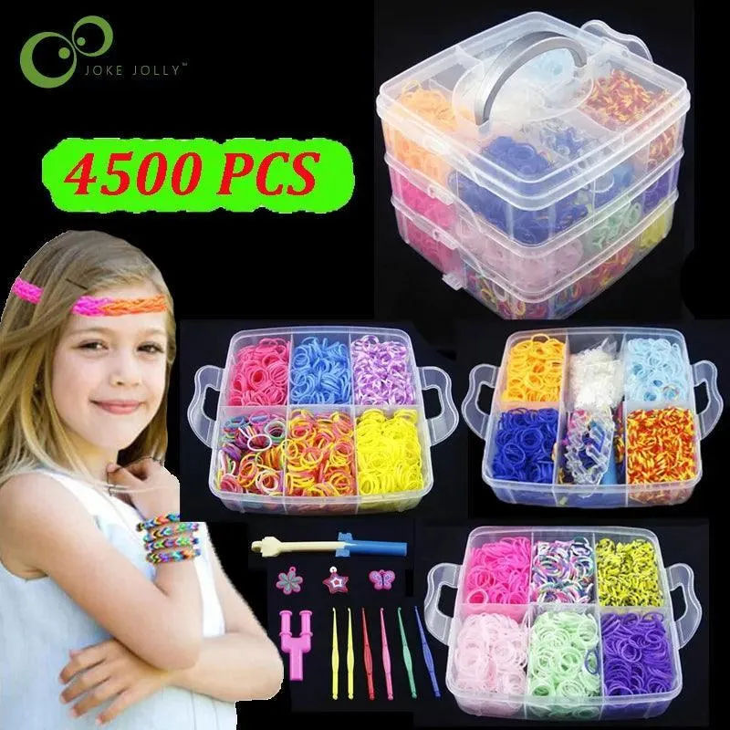 Rubber Band Bracelet Kit: Creative DIY Craft Set for Girls - Silicone Bands & Weaving Tools