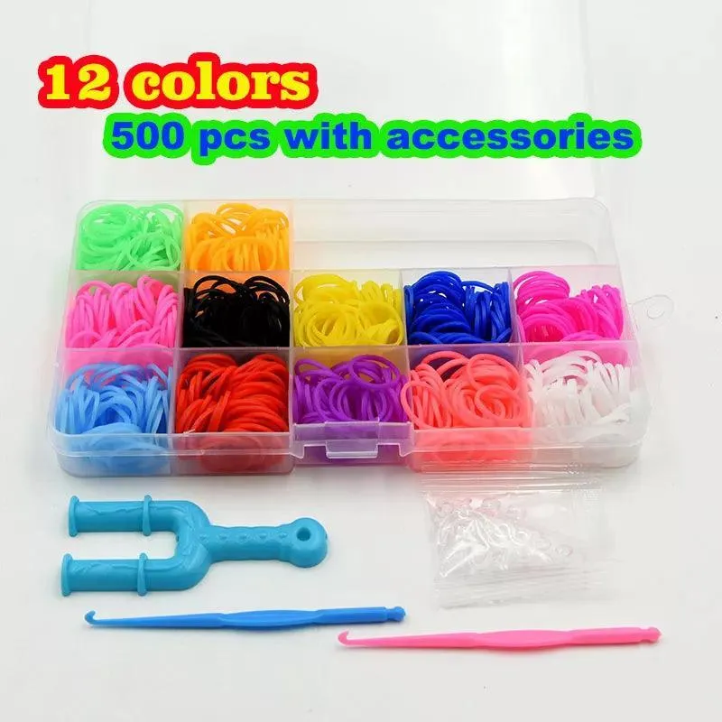 Rubber Band Bracelet Kit: Creative DIY Craft Set for Girls - Silicone Bands & Weaving Tools