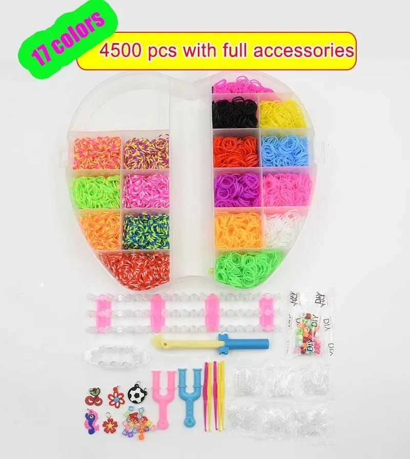 Rubber Band Bracelet Kit: Creative DIY Craft Set for Girls - Silicone Bands & Weaving Tools