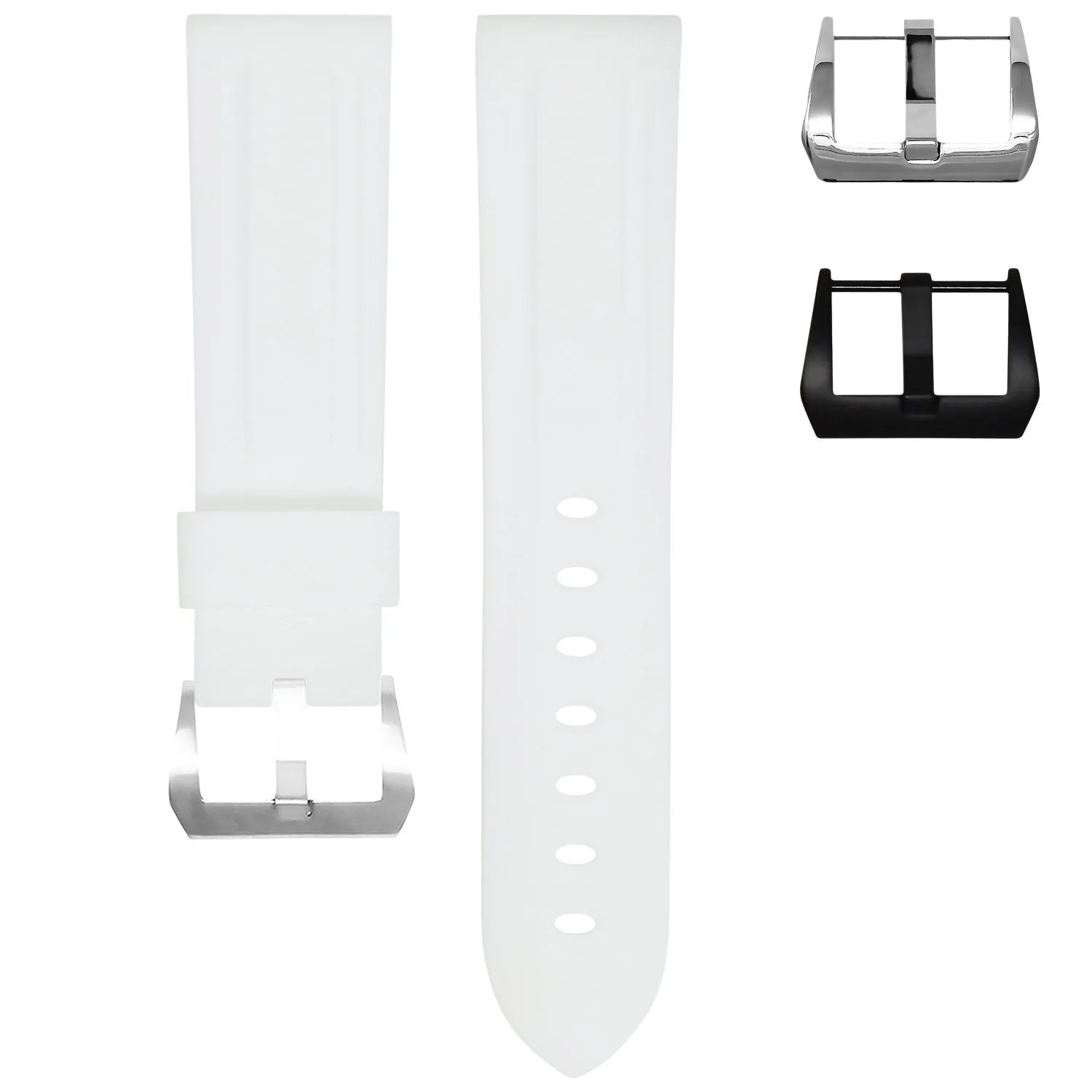 RUBBER STRAP FOR BREITLING CHRONOMAT - ARCTIC WHITE