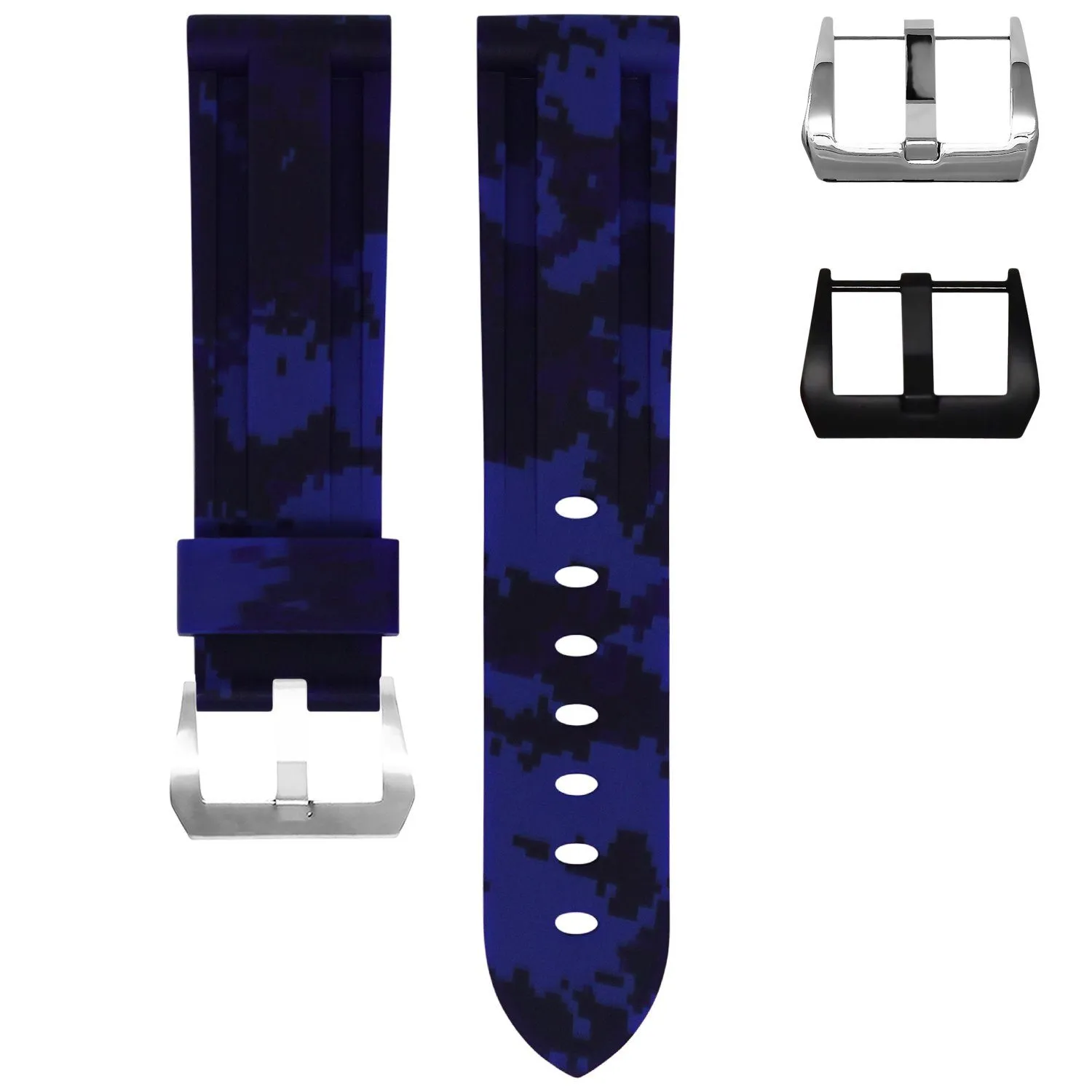 RUBBER STRAP FOR BREITLING COLT - BLUE DIGI CAMO