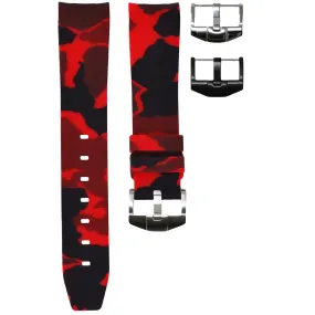 RUBBER STRAP FOR OMEGA SEAMASTER - RED CAMO