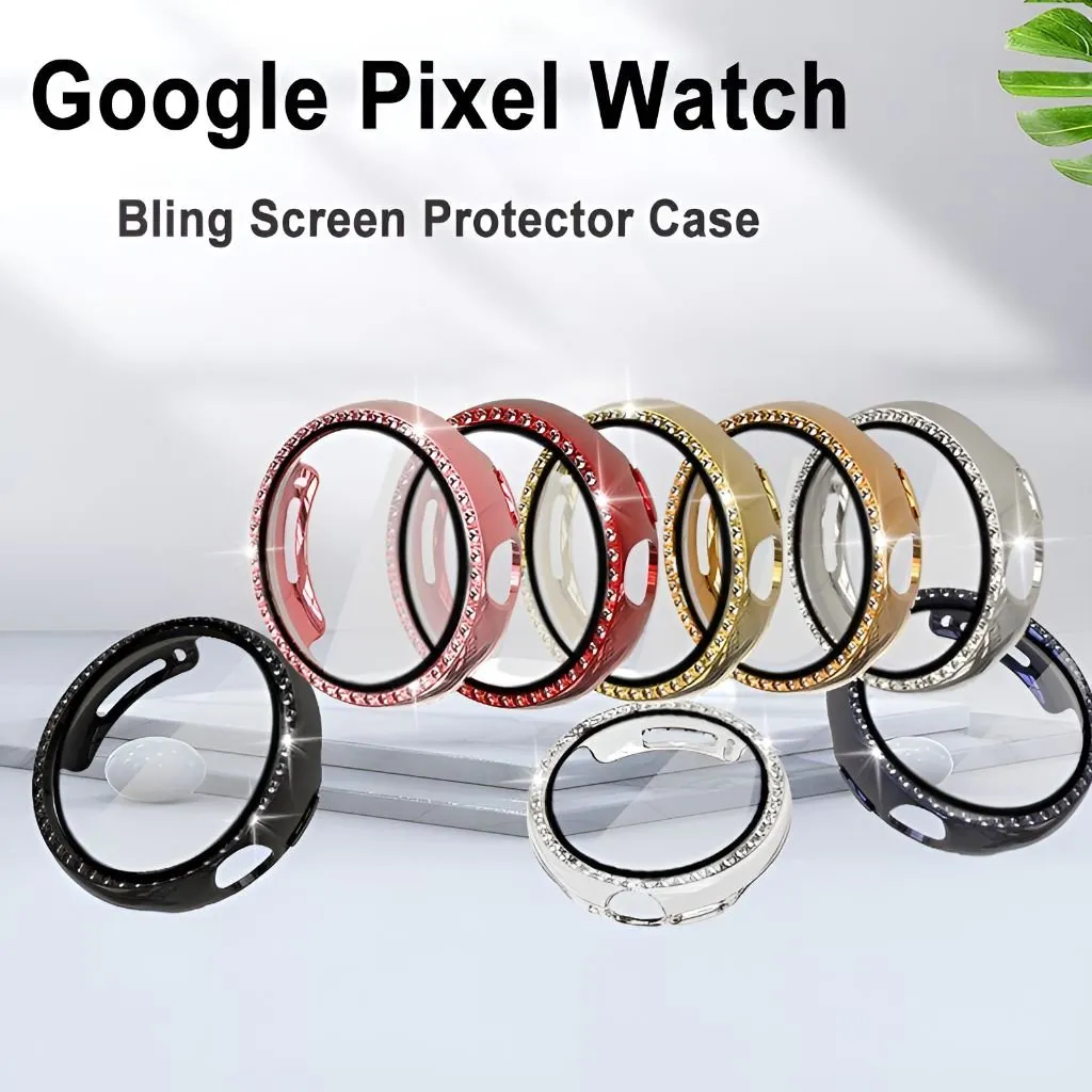 Rupes Screen Protector With Full Bling Diamond Frame for Google Pixel Watch