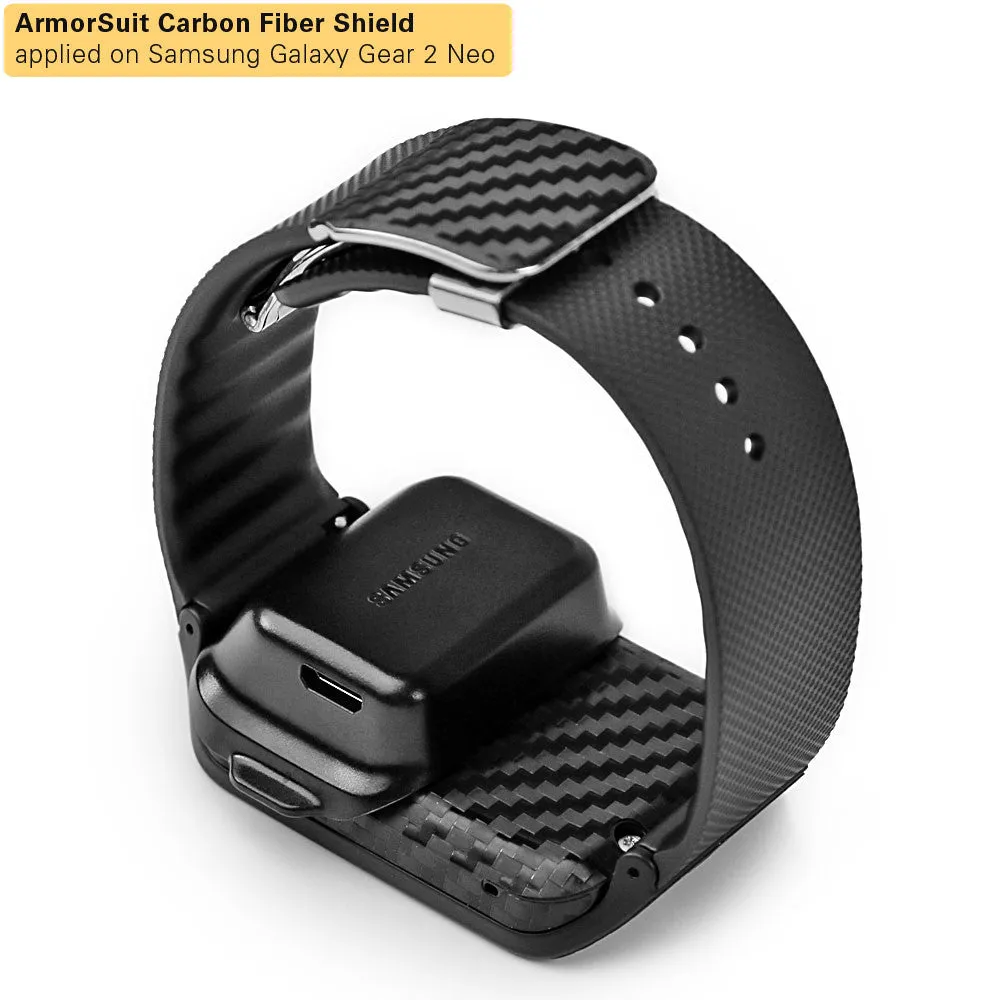 Samsung Galaxy Gear 2 Neo Screen Protector   Black Carbon Fiber Film Protector