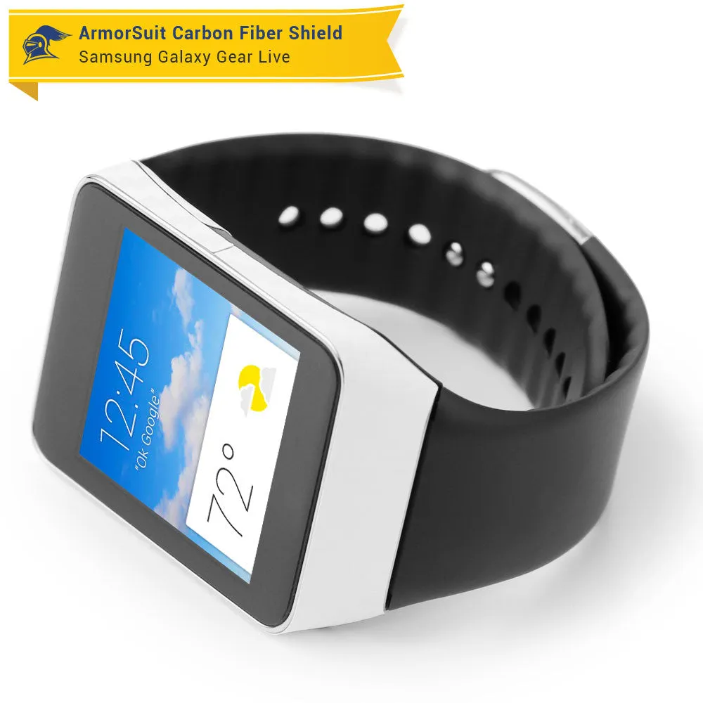 Samsung Galaxy Gear Live Screen Protector   White Carbon Fiber Film Protector