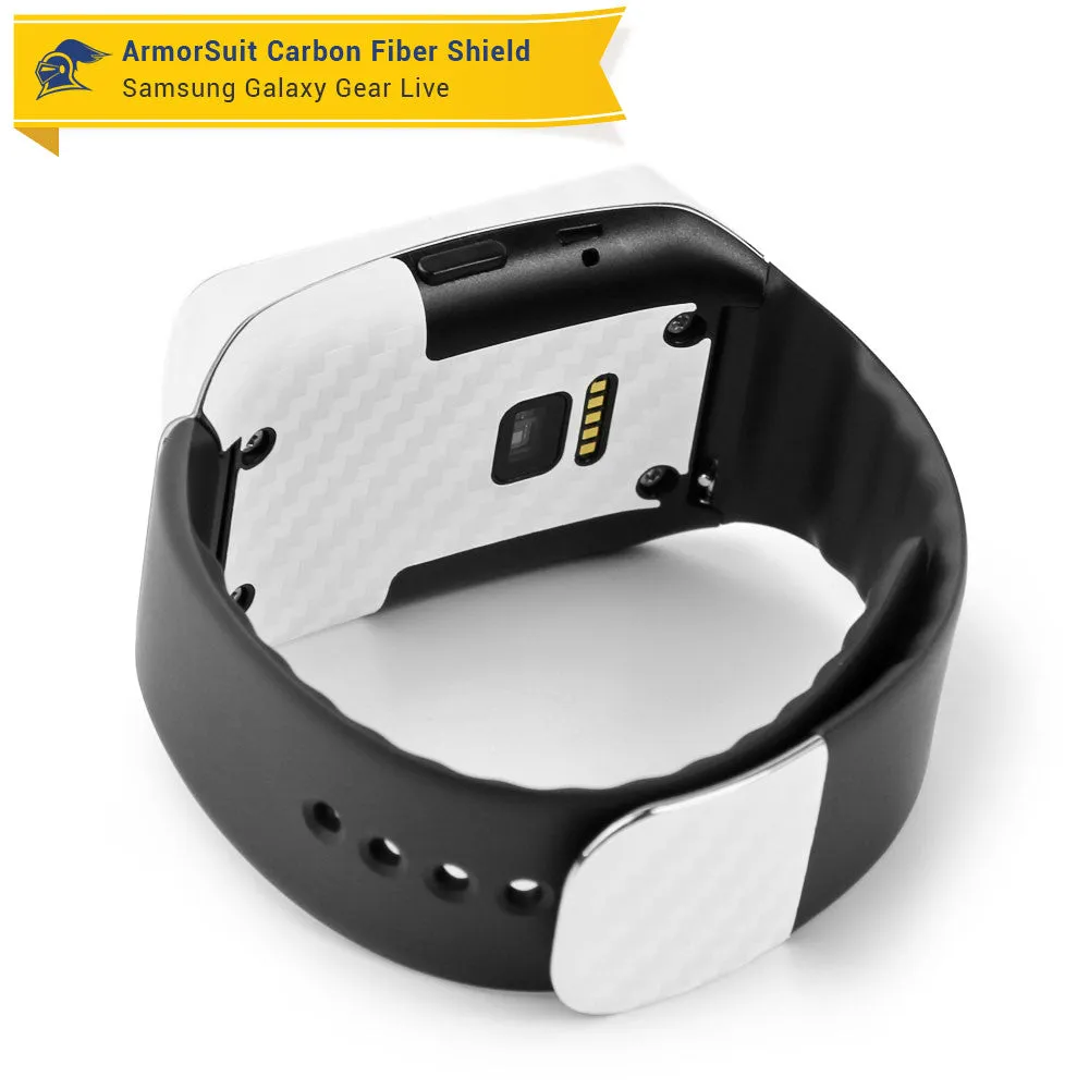 Samsung Galaxy Gear Live Screen Protector   White Carbon Fiber Film Protector