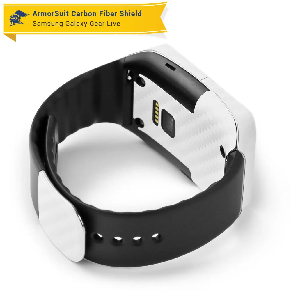 Samsung Galaxy Gear Live Screen Protector   White Carbon Fiber Film Protector