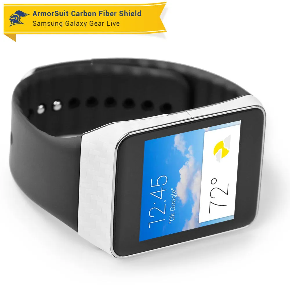 Samsung Galaxy Gear Live Screen Protector   White Carbon Fiber Film Protector