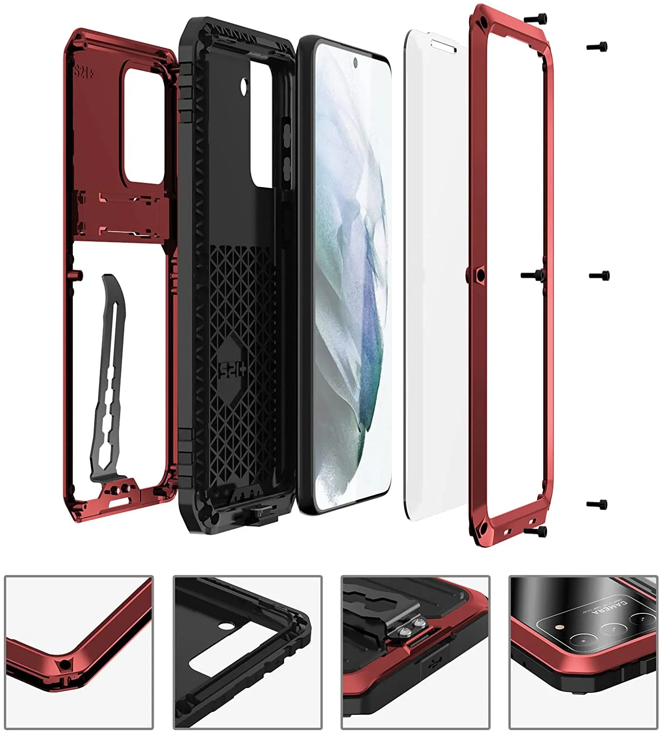 Samsung Galaxy S22 Ultra Case Aluminum Metal Belt Clip Case