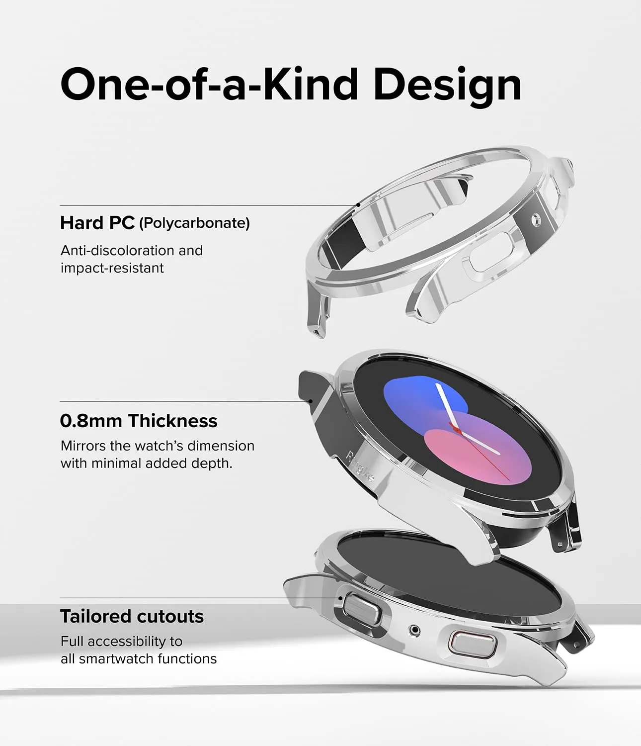 Samsung Galaxy Watch 5 40mm Case| Slim Series| Chrome