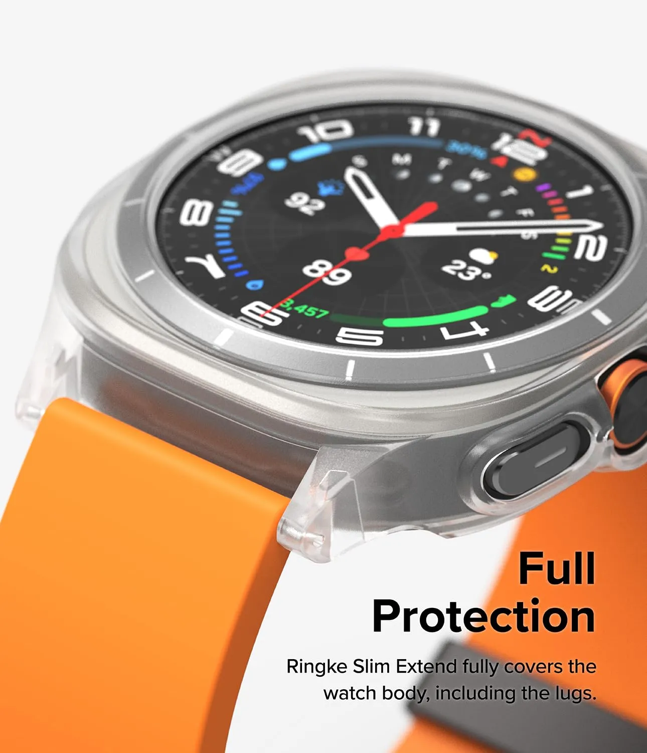 Samsung Galaxy Watch Ultra 47mm Slim Extend Case With  Screen Protector Tempered Glass - Alpine Clear