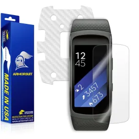 Samsung Gear Fit2 Screen Protector   White Carbon Fiber Skin