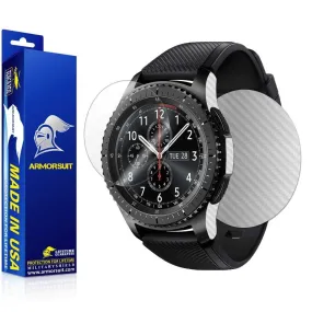 Samsung Gear S3 Frontier Screen Protector   White Carbon Fiber Skin